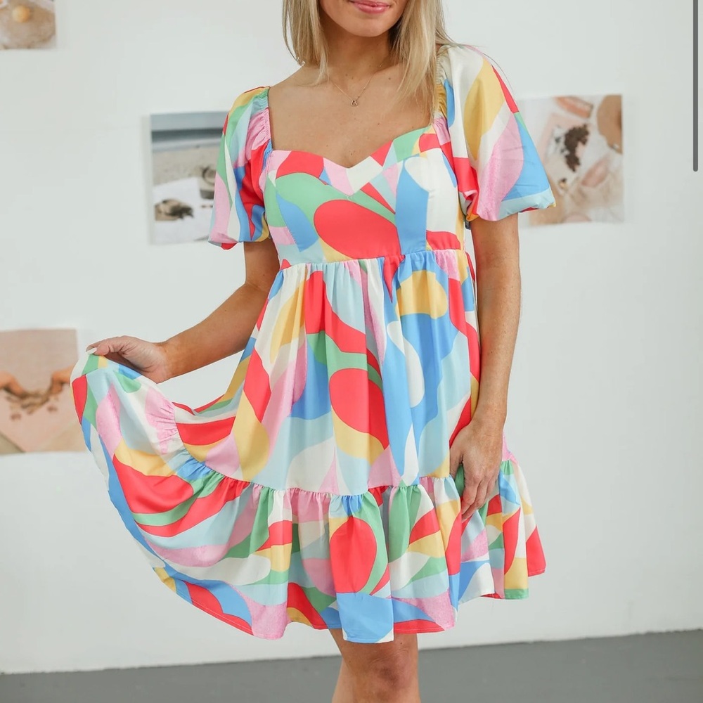 Flying Tomato The Way I Feel Woven Mini Babydoll Dress, Size Small